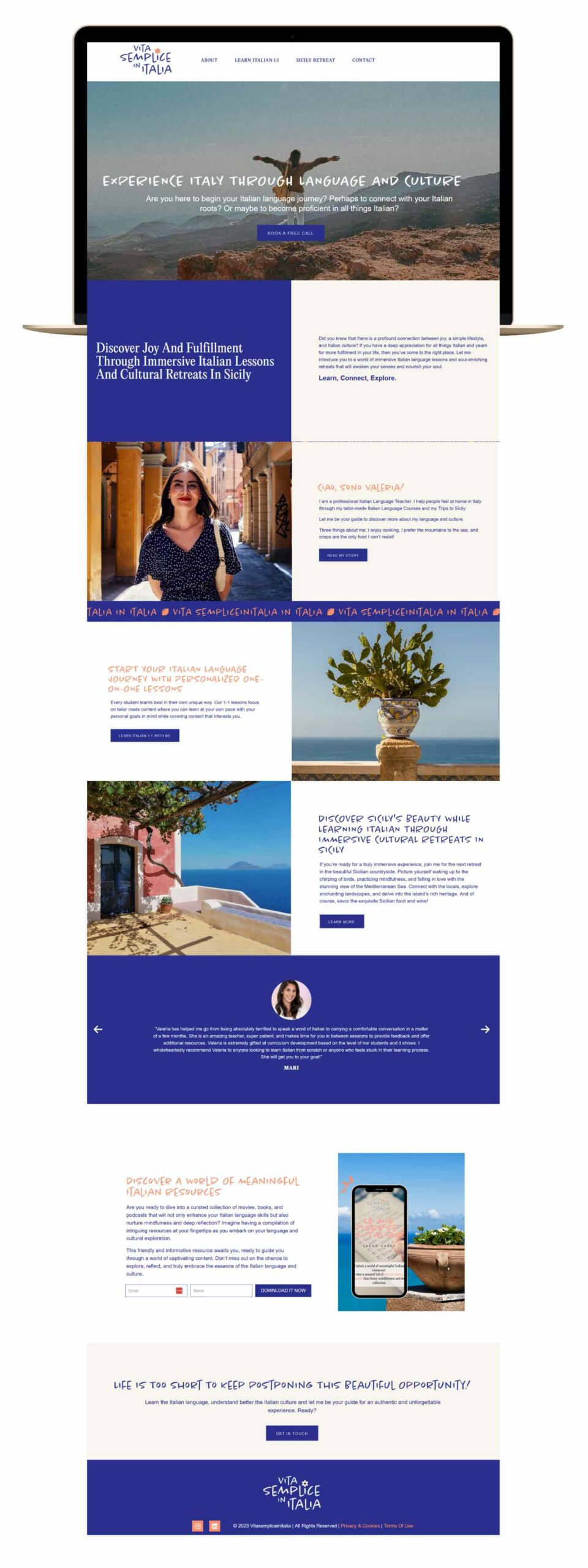 Portfolio - Website Design - Vita Simplice in Italia - Alina Krasnozhon